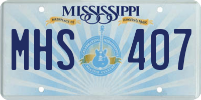 MS license plate MHS407