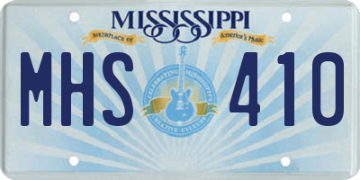 MS license plate MHS410