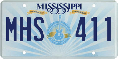 MS license plate MHS411