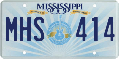 MS license plate MHS414