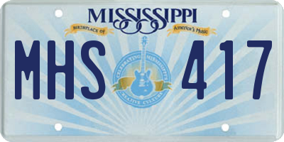 MS license plate MHS417
