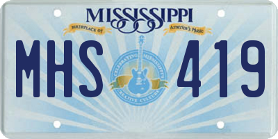MS license plate MHS419
