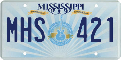 MS license plate MHS421