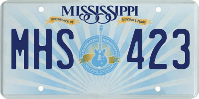MS license plate MHS423