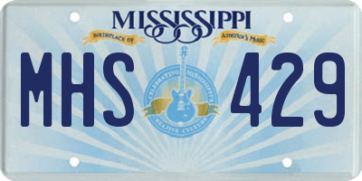 MS license plate MHS429