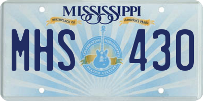 MS license plate MHS430