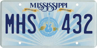 MS license plate MHS432