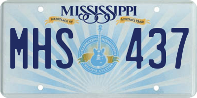 MS license plate MHS437