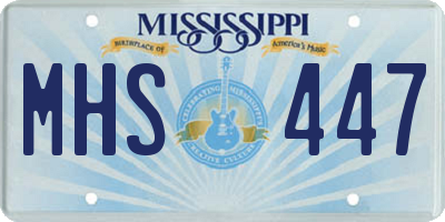 MS license plate MHS447