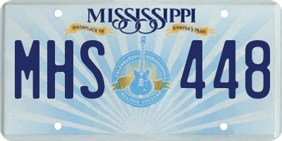 MS license plate MHS448