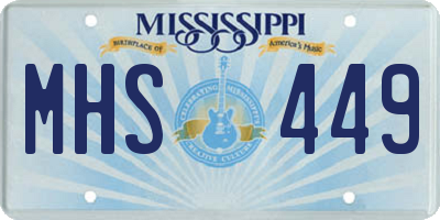 MS license plate MHS449