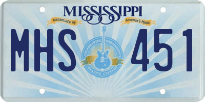 MS license plate MHS451