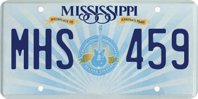 MS license plate MHS459