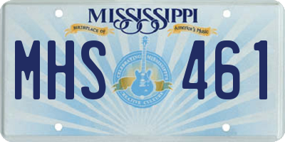 MS license plate MHS461