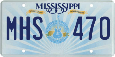 MS license plate MHS470