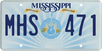 MS license plate MHS471