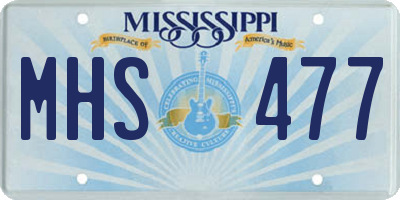 MS license plate MHS477