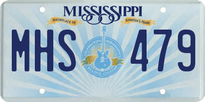 MS license plate MHS479