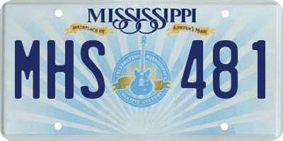 MS license plate MHS481