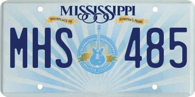 MS license plate MHS485