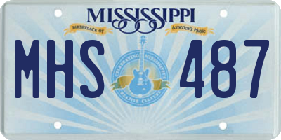 MS license plate MHS487