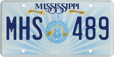 MS license plate MHS489