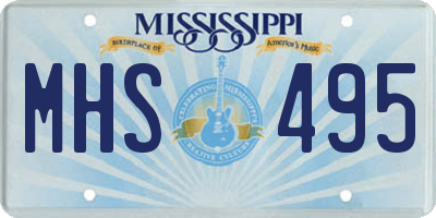 MS license plate MHS495