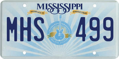 MS license plate MHS499