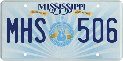 MS license plate MHS506