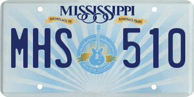 MS license plate MHS510
