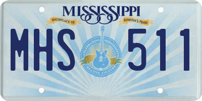 MS license plate MHS511