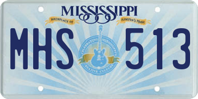 MS license plate MHS513