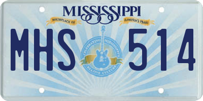 MS license plate MHS514