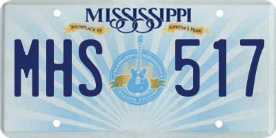 MS license plate MHS517