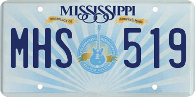 MS license plate MHS519