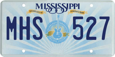 MS license plate MHS527