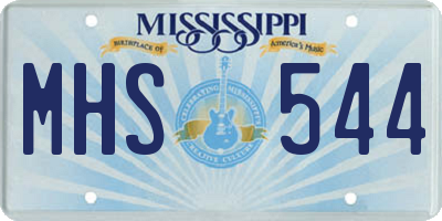 MS license plate MHS544