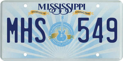 MS license plate MHS549