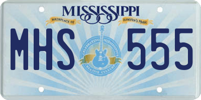 MS license plate MHS555