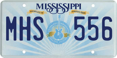 MS license plate MHS556