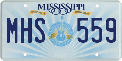 MS license plate MHS559