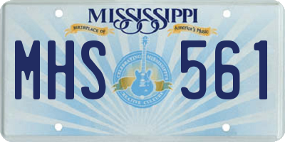 MS license plate MHS561