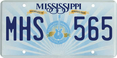 MS license plate MHS565