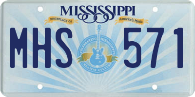 MS license plate MHS571