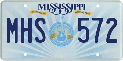 MS license plate MHS572
