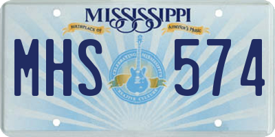 MS license plate MHS574