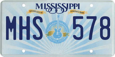 MS license plate MHS578