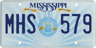 MS license plate MHS579