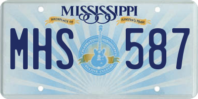MS license plate MHS587