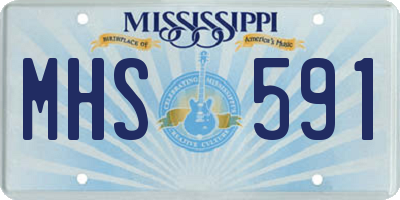 MS license plate MHS591